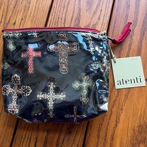 🍃💕NWT Atenti DE LOS MUERTOS CROSSES Day of the Dead Makeup/Carryall Zip Case